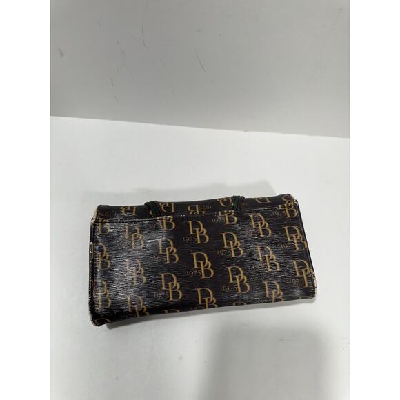 Dooney‎ & Bourke Women's 1975 Db Signature Grace Brown Green Wallet VTG RARE - Picture 2 of 11